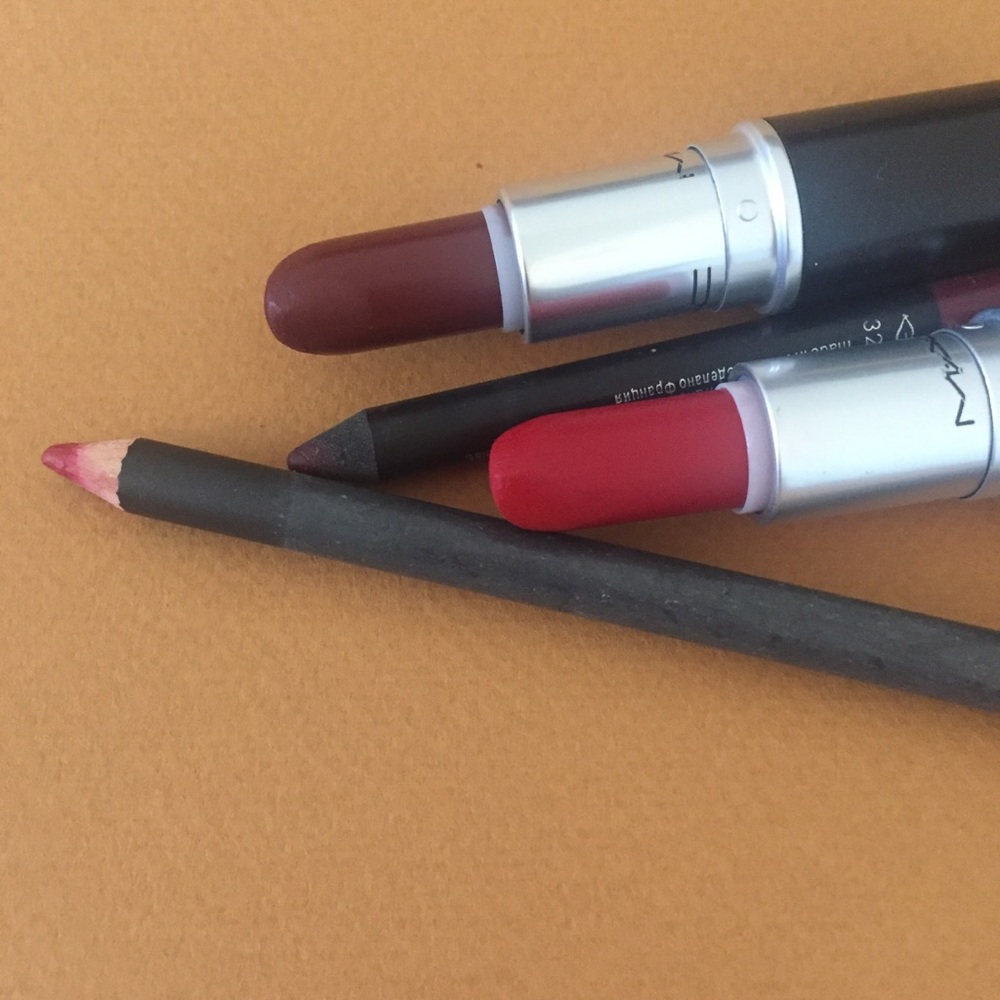 MAC cosmetics lipstick & lip pencil bundle